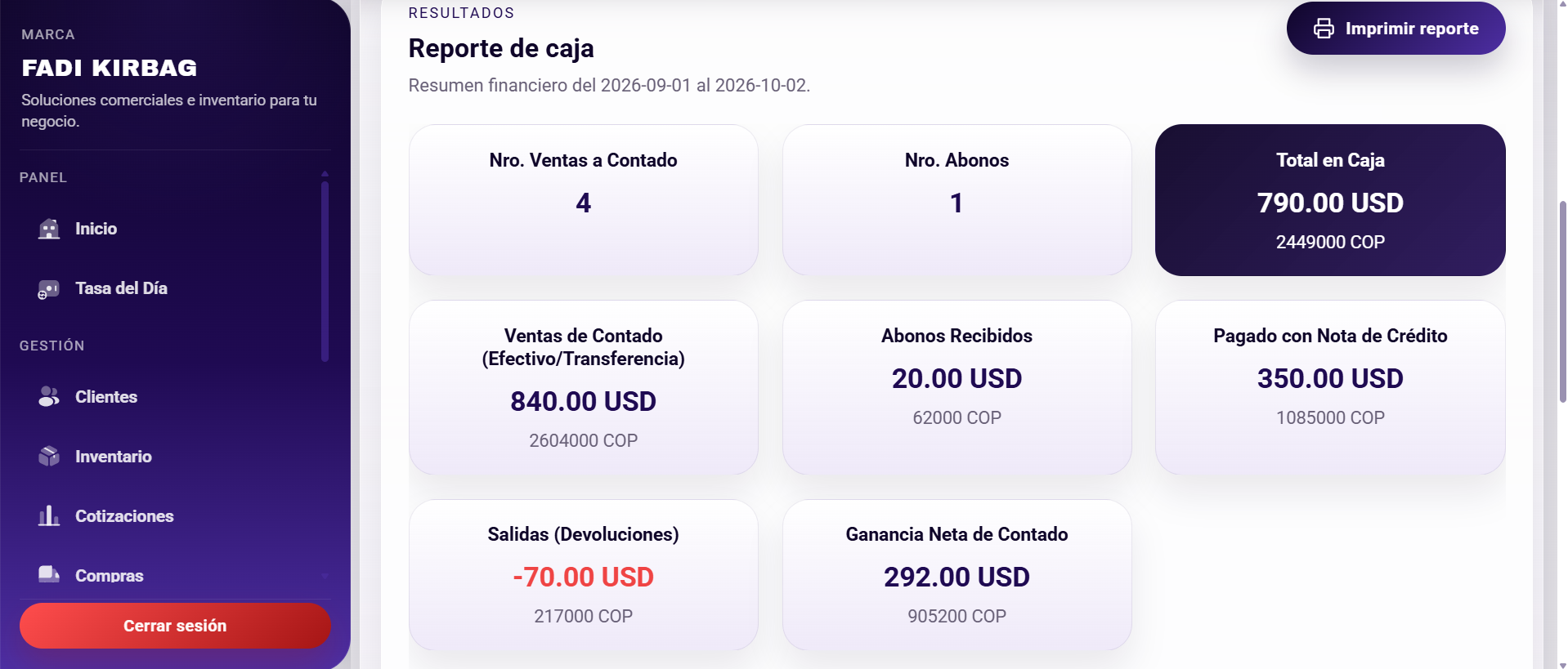 Reportes Financieros